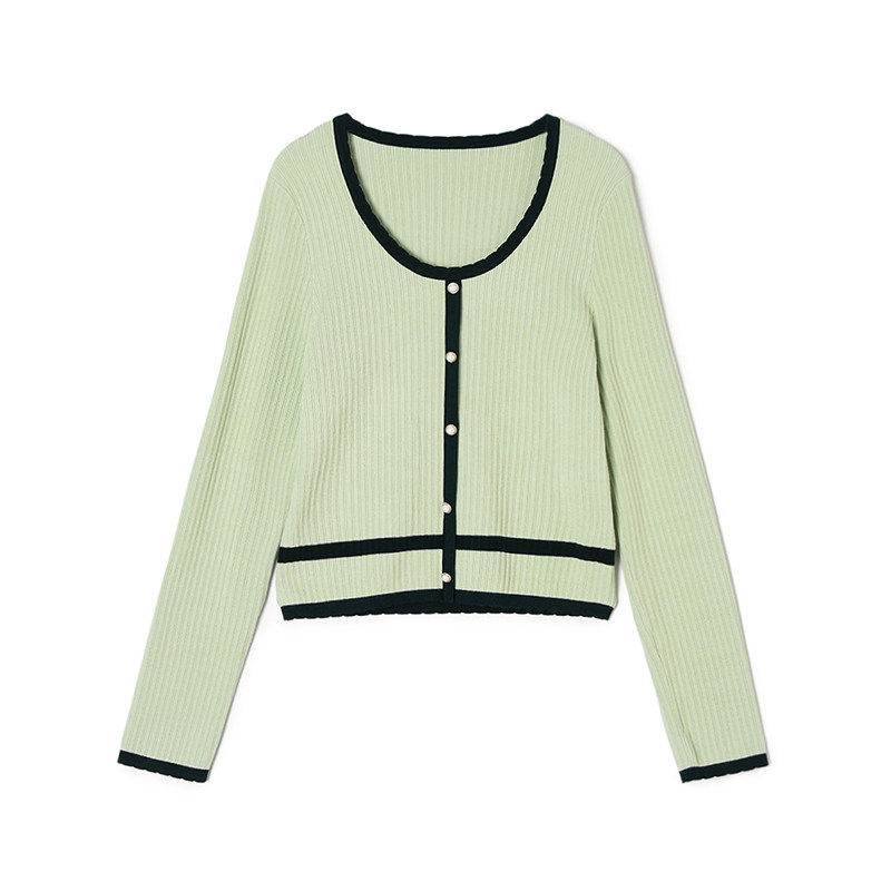 奥莱专柜品牌撤柜正品 UX春装新款 简约拼色设计套头上衣针织衫女