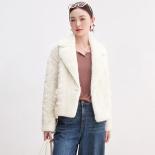 黄金绒一粒扣纯色大衣毛呢外套女 新款 Outlets专柜撤柜正品 DR冬装