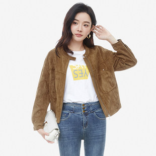 2026年春Outlets正品 高端KA系列舒适质感纯色休闲长袖夹克外套女