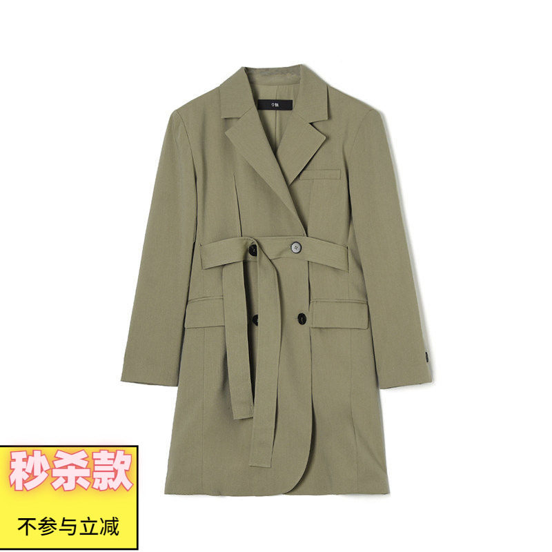 奥莱专柜品牌撤柜正品 WM春装新款 都市女性时尚感纯色长款外套女