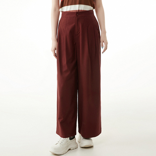 2025年秋Outlets正品 高端GZ系列高腰垂感长裤遮胯宽裤子休闲裤女