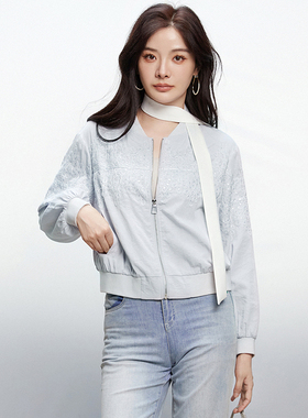 2025年秋Outlets正品 高端FV系列亮片设计图案上衣纯色长袖外套女