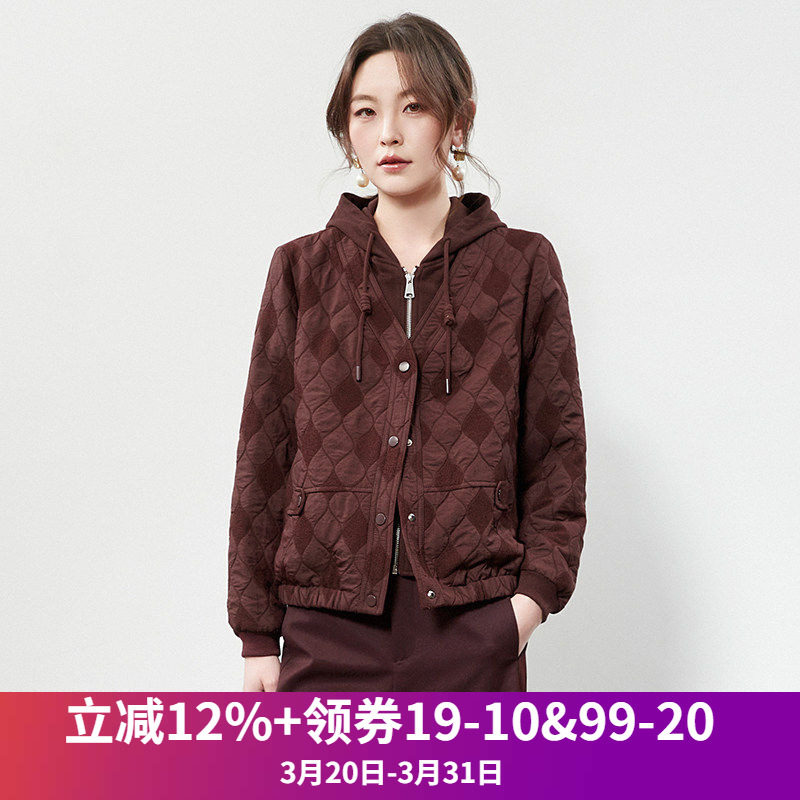 2026年春Outlets正品 高端KA系列休闲风假两件上衣宽松连帽外套女