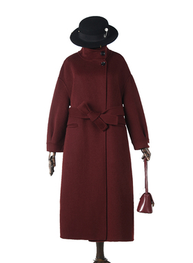 Outlets专柜撤柜正品 HZ冬装2025新款含羊毛时尚感毛呢外套大衣女