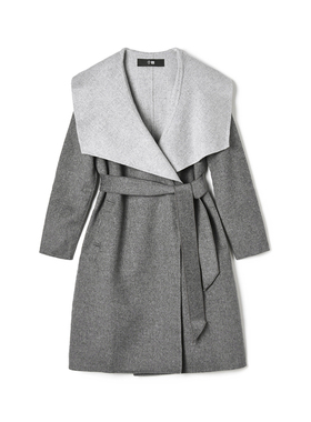 2025年冬装Outlets专柜 FZ系列含羊毛气质感双面尼毛呢外套大衣女