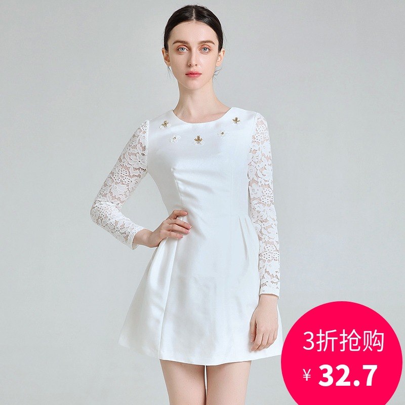 12-01新券outlets品牌折扣fe春装新款连衣裙