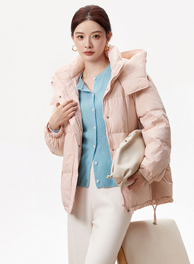 Outlets撤柜正品 YR冬装新款甜美减龄宽松外套白鸭绒纯色羽绒服女