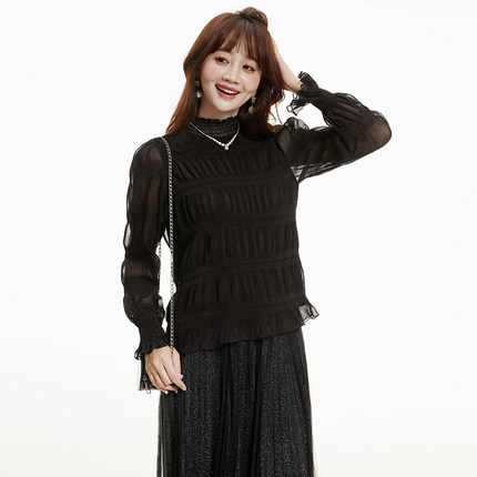 2025年秋装Outlets专柜 高端AM系列一粒扣长袖上衣宽松显瘦衬衫女