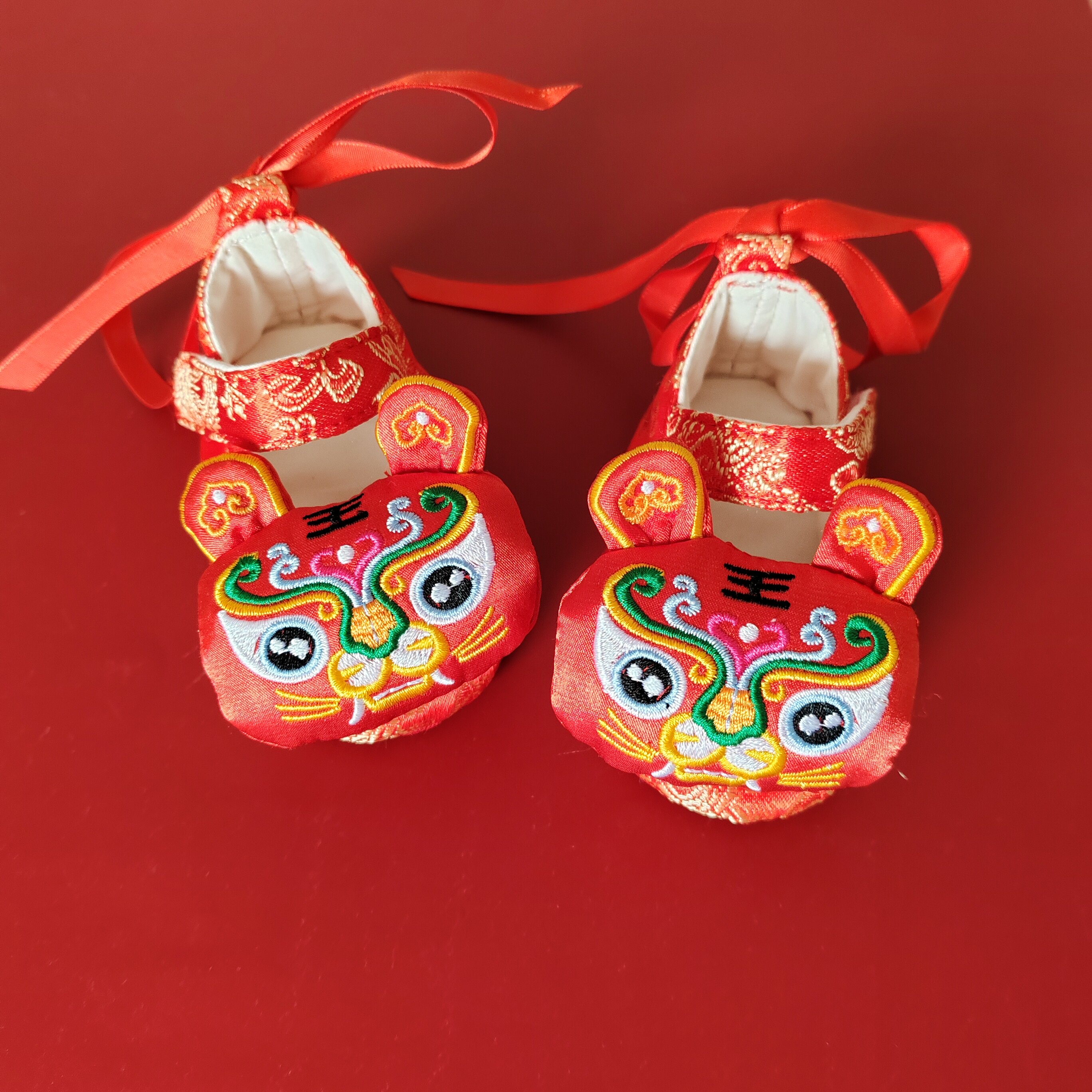 春季婴儿鞋手工布鞋传统虎头鞋中国风国潮透气宝宝鞋满月百日抓周