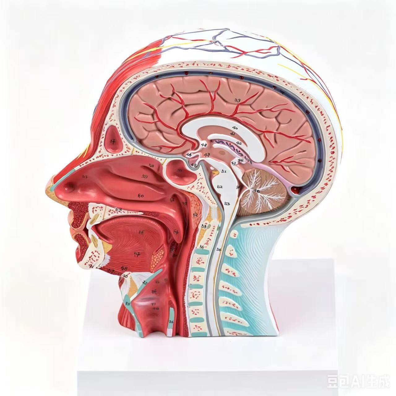 人体头部剖面解剖模型 面部肌肉教学标本/模型