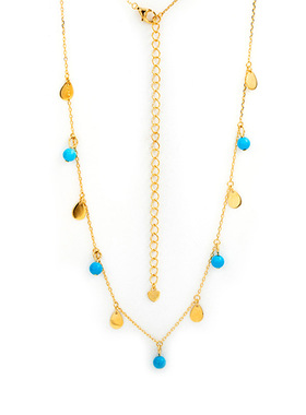 925纯银松石珍珠锁骨链高级感女