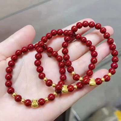 天然朱砂沙金福袋转运珠串珠手链