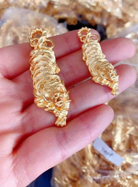 猛虎吊坠仿黄金男士霸气沙金十二生肖老虎男女款挂坠项链久不掉色