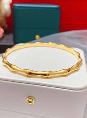 精品竹节手镯仿黄金实心