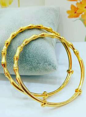 越南纯黄铜竹子新娘久不褪色手镯