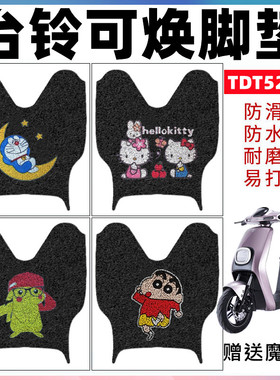 适用于台铃可焕电动车脚垫TDT5208Z电瓶车防水防滑丝圈踏板垫耐磨
