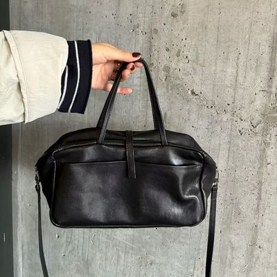 里外全羊皮保龄球手提包