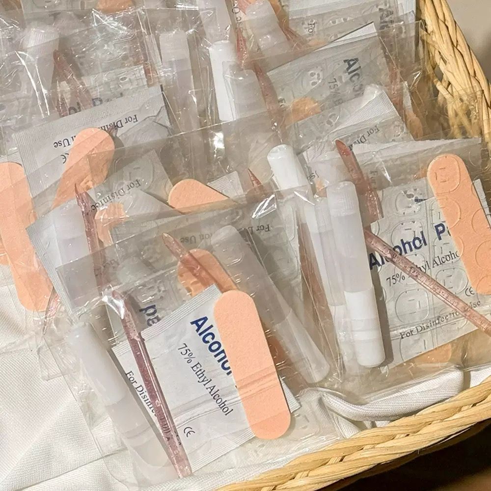 美甲工具包胶水材料果冻胶贴酒精棉片木棒穿戴四件套套装