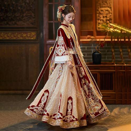 高级香槟撞色秀禾服新娘2