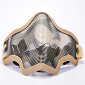 战术护嘴网迷彩户外男双带半脸骷髅面具钢丝网面罩CF游戏防护脸罩