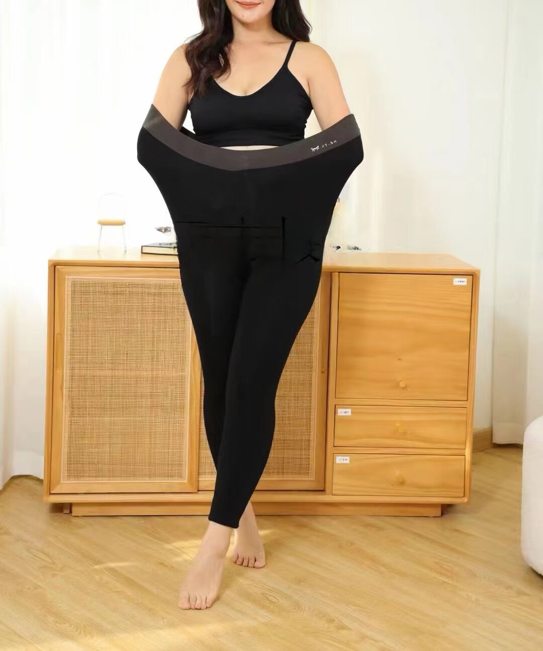6XL加肥加大SK羊绒恒温御寒保暖裤女冬防风塑型显瘦踩脚裤530包邮