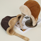 手工飞行员帽皮毛一体男女士真羊皮羊毛秋冬保暖护耳皮草雷锋帽子