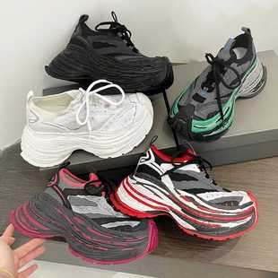 8.5CM厚底新款巴黎老爹鞋女增高矮子乐透气休闲情侣鞋男炸街潮