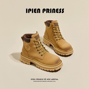 【温妮酱】踢不烂大黄蜂马丁靴女款2025新款短靴小个子加绒大黄靴