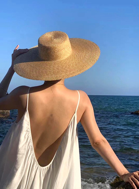 草帽沙滩简约大气女夏季大帽檐