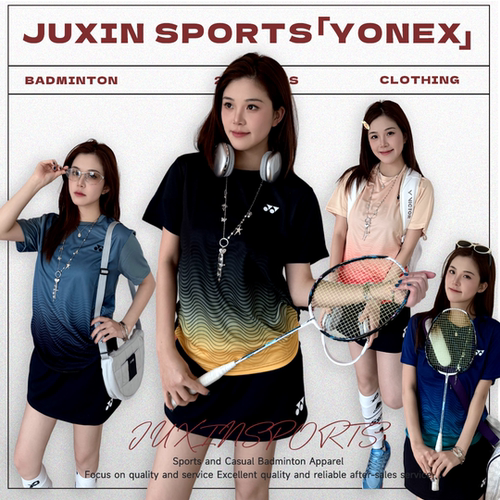 YONEX/尤尼克斯羽毛球服速干透气运动短袖yy波浪线渐变文化衫3240