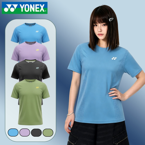 YONEX/尤尼克斯羽毛球服yy运动透气速干短袖反光条设计T恤-2680