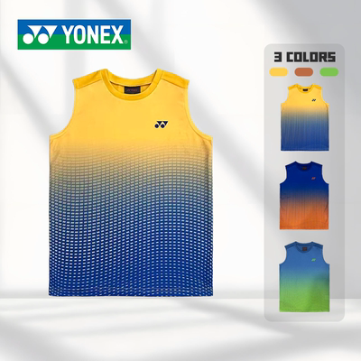 YONEX尤尼克斯童装羽毛球服渐变文化衫运动背心速干透气无袖-2672