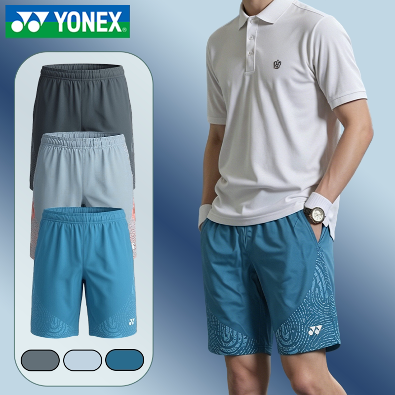 YONEX/尤尼克斯羽毛球短裤yy轻便运动透气指纹印花速干短裤-3257