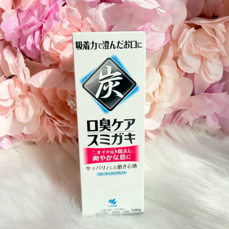 包邮日本小林制药黑炭牙膏预防口臭清洁牙渍牙垢竹炭清新口气100g