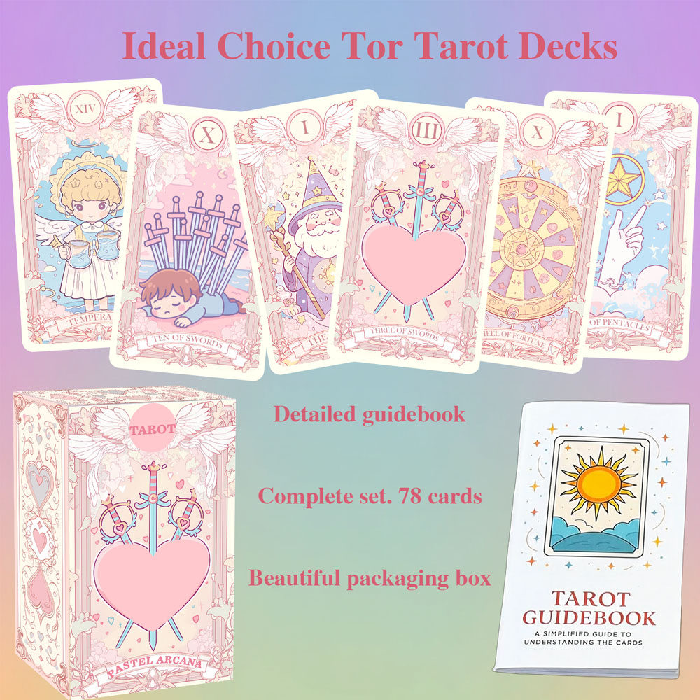 12X7cm Pastel Arcana Tarot原创卡哇伊塔罗牌英文卡牌游戏