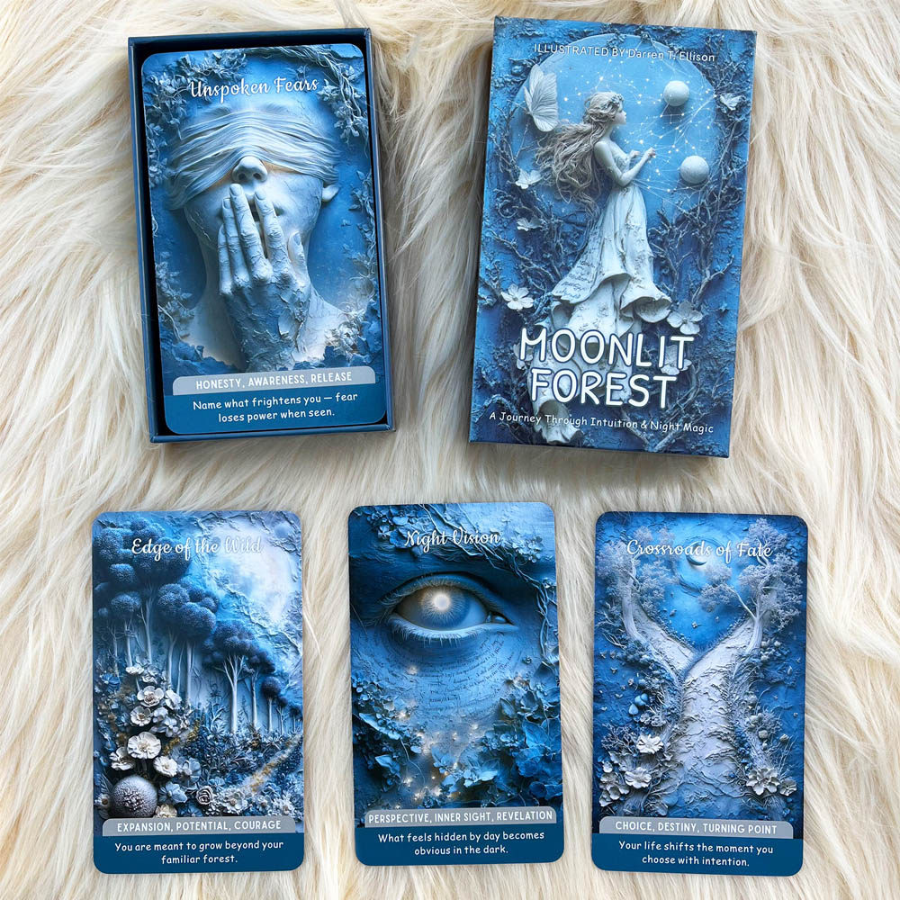 12X7cm Moonlit Forest Oracle Cards月光森林神谕卡英文卡牌游戏