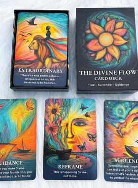 12X8cm 旋转花瓣神谕卡Divine Flow Card Game英文卡牌游戏