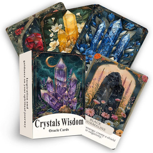 12X9cm Crystals Wisdom Oracle水晶神谕卡天地盖44张英文卡牌