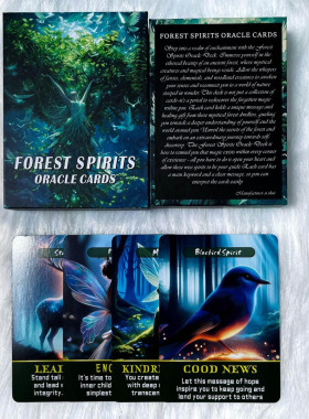 12X8.7CM Forest Spirits Oracle原创绿色精灵神谕英文卡牌天地盖