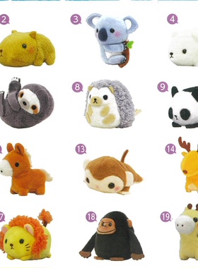 日本代购  amuse新款正品可爱动物系列迷你小挂件中性手毛绒 玩具