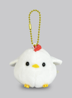日本正版amuse 可爱白色小鸡毛绒书包挂件玩偶呆萌可爱玩具礼物