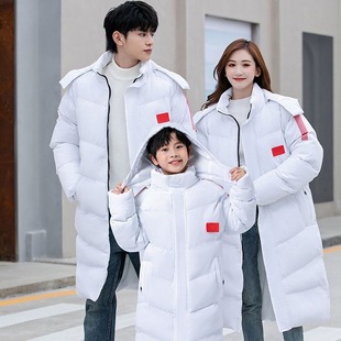 中国队足球冬训过膝加长运动大衣男女儿童游泳厚羽绒棉服艺考