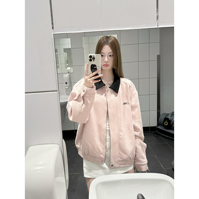 韩系小香风鹿皮绒外套上衣女春秋