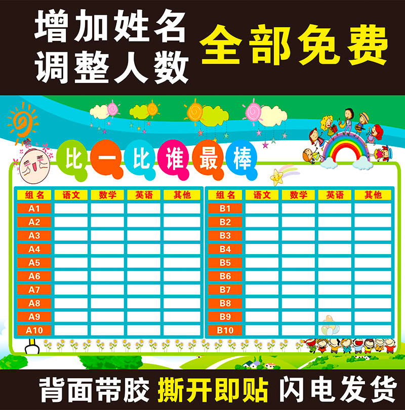比一比谁最棒教室布置海报班级文化公约评比栏墙贴纸评比争先恐后