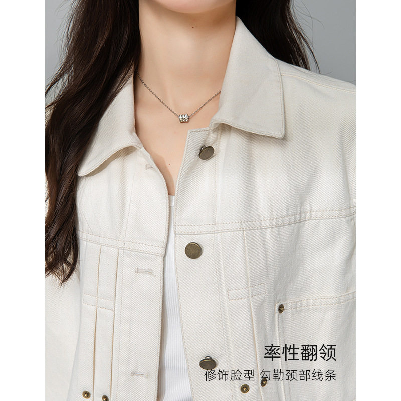 翻领牛仔外套女2025春季新款复古港味百搭休闲宽松上衣潮