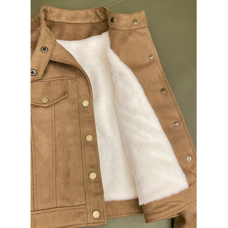 短款加绒加厚外套女秋冬新款2025爆款韩版休闲流行小个子夹克上衣