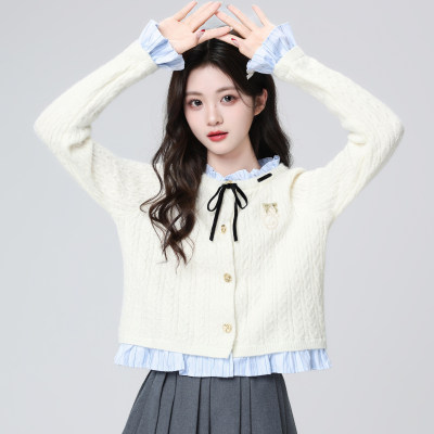 米白色毛衣外套女秋冬202