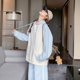 春装现货撞色拼接卫衣+两条杠裤子套装202-2528-P185-控289，女装运动套装，浙宝202