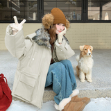 新款冬装工装派克真毛领羽绒服90绒202-5646-P435-K658，女装羽绒服，浙宝202