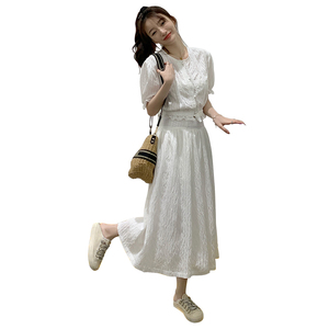 2025夏季新款高级感小衫连衣裙套装女减龄显瘦上衣半身裙子两件套图片